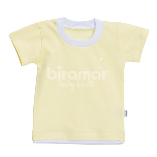 Camiseta para Bebê e Kids Manga Curta GG - Amarelo