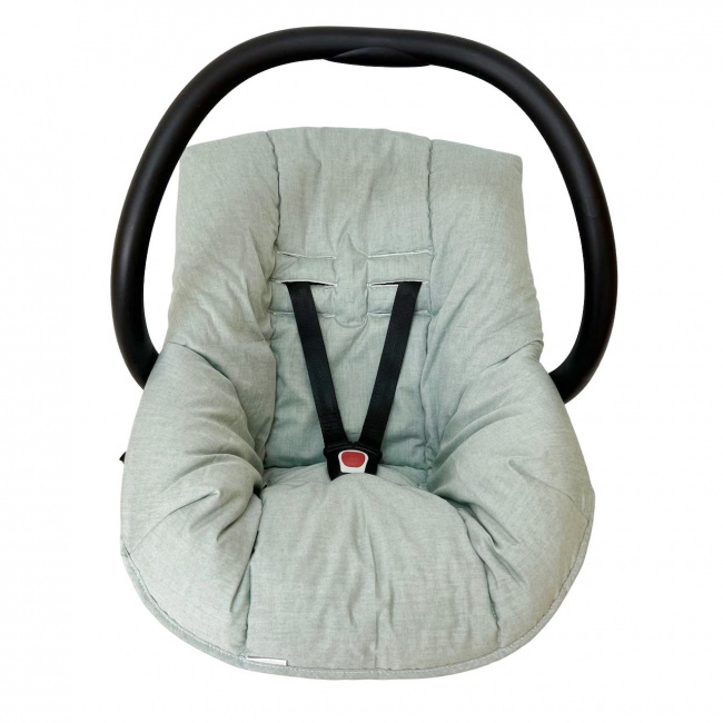 Capa para Bebê Conforto Ajustável Chambray Mesclado Verde