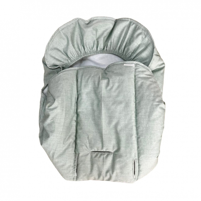 Capa para Bebê Conforto Ajustável Chambray Mesclado Verde