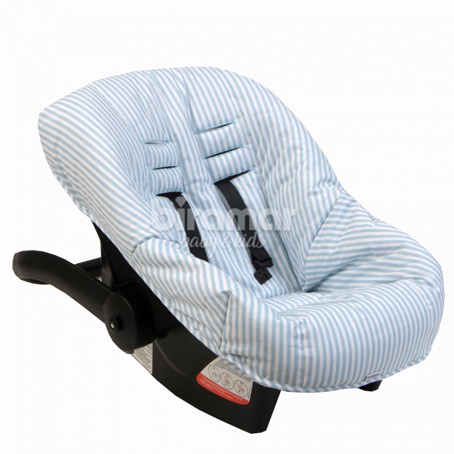 Capa para Bebê Conforto Ajustável Listrado Azul Holliday