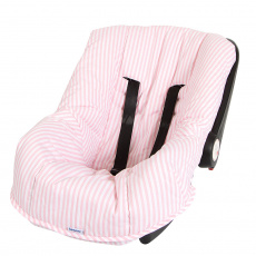 Capa para Bebê Conforto Ajustável Listrado Rosa