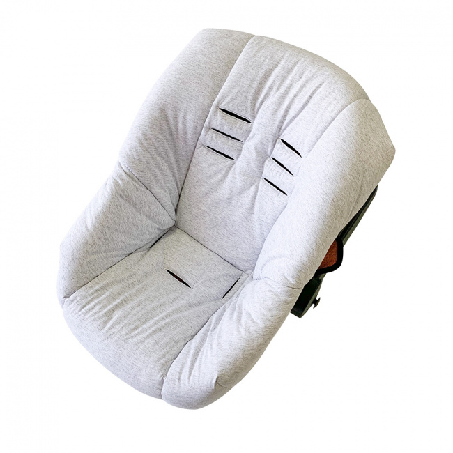 Capa para Bebê Conforto Ajustável Malha Branco Mescla
