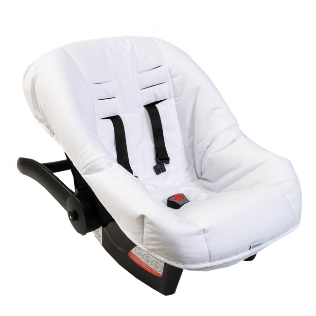 Capa para Bebê Conforto Ajustável Percal Branco