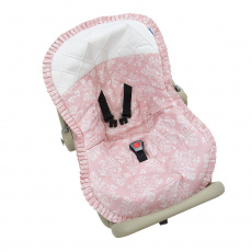 Capa para Bebê Conforto Jardim Secreto Arabesco Rosa