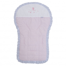 Capa para Carrinho de Bebê Renda Love Flowers Creme/Rosa
