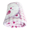 Cobertor Raschel para Bebê 100% Poliéster Gatinha Xadrez Rosa