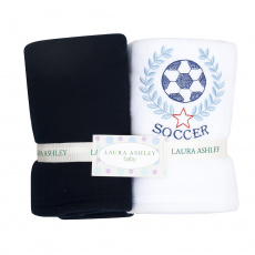 Cobertor Soft para Bebê 02 Peças Goal Branco/Azul