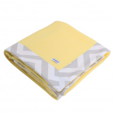 Cobertor Soft para Bebê - Amarelo Chevron Cinza