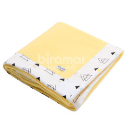 Cobertor Soft para Bebê - Amarelo New York Triângulo Colorido