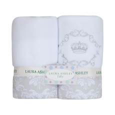 Cobertor Soft para Bebê Bordado Damask Branco