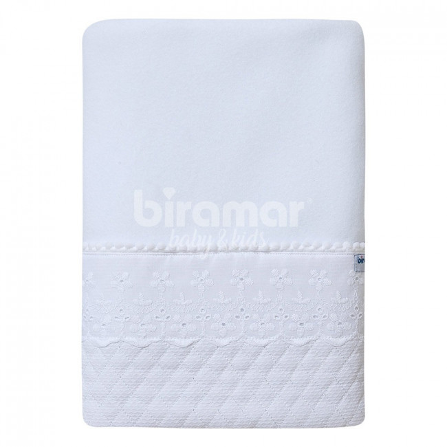 Cobertor Soft para Bebê Bordado Inglês Blanche Matelassado