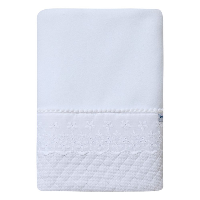 Cobertor Soft para Bebê Bordado Inglês Blanche Matelassado