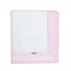 Cobertor Soft para Bebê Bordado Inglês Sophie Rosa