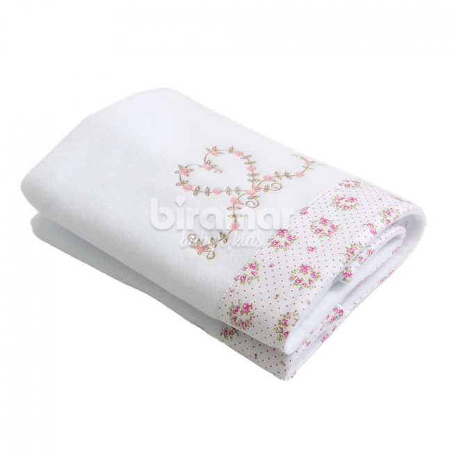 Cobertor Soft para Bebê Tiffany Floral  Rosa