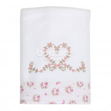Cobertor Soft para Bebê Tiffany Floral  Rosa