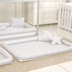 Colchonete Infantil / Kids Master (1,40m x 93cm x 12cm) Damask Branco