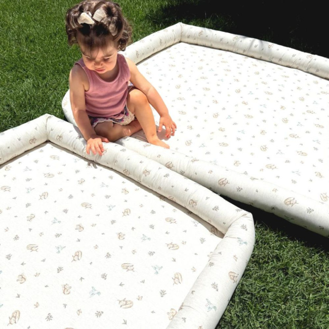 Colchonete Infantil para Bebê e Kids (90cm x 70cm) Linho Bosque Encantado