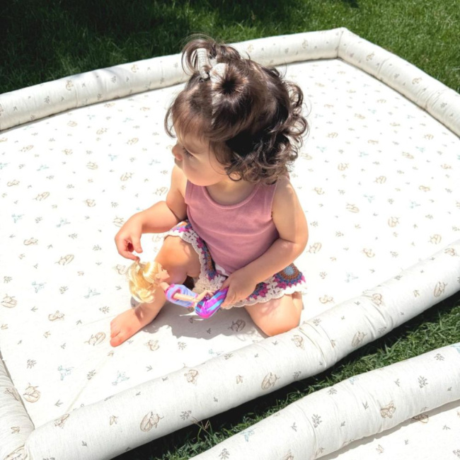 Colchonete Infantil para Bebê e Kids (90cm x 70cm) Linho Bosque Encantado
