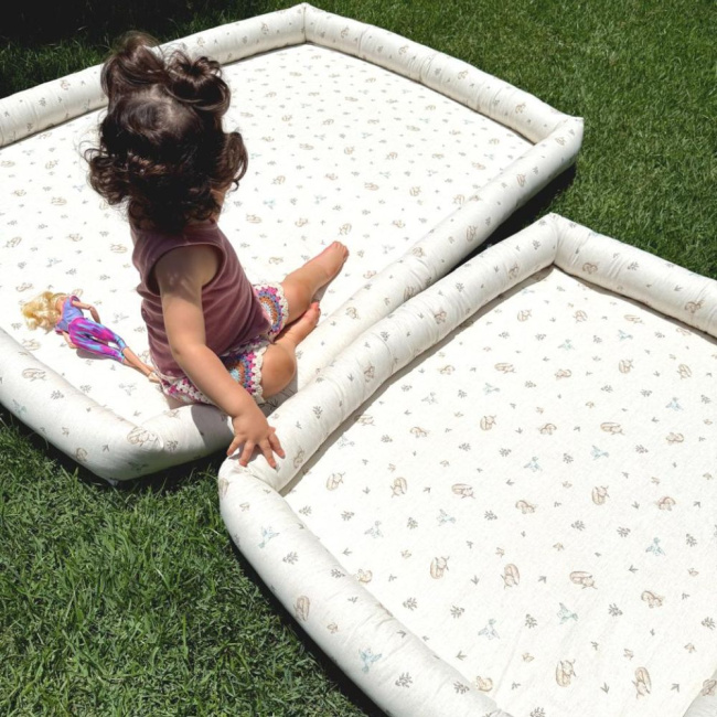Colchonete Infantil para Bebê e Kids (90cm x 70cm) Linho Bosque Encantado