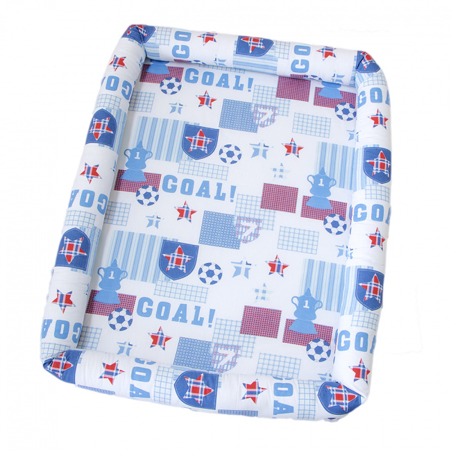Colchonete Infantil para Bebê e Kids (90cm x 70cm) Goal Branco / Azul