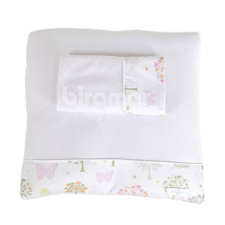 Colchonete para Carrinho de Bebê com Fronha Malha Bella Butterfly Rosa