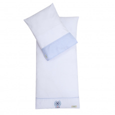 Colchonete para Carrinho de Bebê com Fronha Malha Goal Branco/Azul