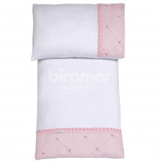 Colchonete para Carrinho de Bebê com Fronha Malha Patch Rosa