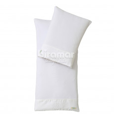 Colchonete para Carrinho de Bebê com Fronha Malha Royal Branco Percal 300 fios