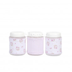 Conjunto 3 Potinhos para Bebê Tiffany Floral  Rosa