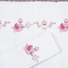 Conjunto 5 Fraldas para Bebê Cremer Luxo Baby Oncinha Rosa