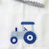 Conjunto 5 Fraldas para Bebê Cremer Luxo Bordada Transporte Azul