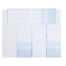 Conjunto 5 Fraldas para Bebê Cremer Luxo Bordado Inglês Harry Azul