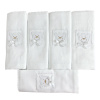 Conjunto 5 Fraldas para Bebê Cremer Luxo Bordado Premiere Branco