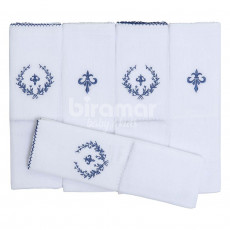 Conjunto 5 Fraldas para Bebê Cremer Luxo Bordado Versailles Marinho