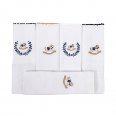 Conjunto 5 Fraldas para Bebê Cremer Luxo Cavalinho de Pau Azul