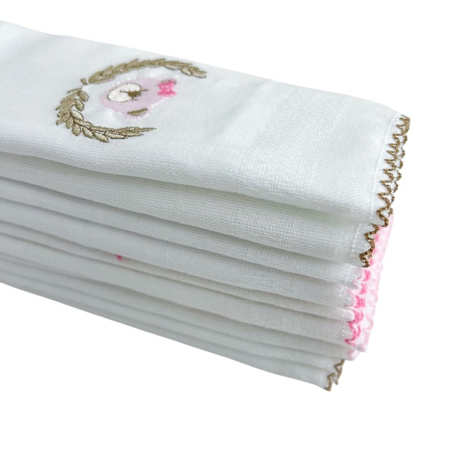 Conjunto 5 Fraldas para Bebê Cremer Luxo Chegou uma Princesa Rosa
