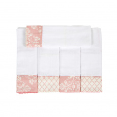 Conjunto 5 Fraldas para Bebê Cremer Luxo Jardim Secreto Arabesco Rosa