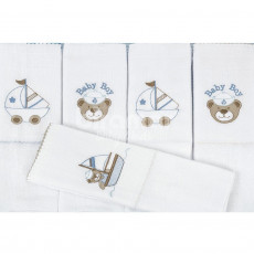 Conjunto 5 Fraldas para Bebê Cremer Luxo Navy Azul