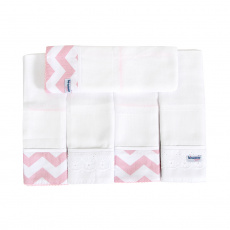 Conjunto 5 Fraldas para Bebê Cremer Luxo Soho Chevron Rosa