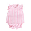 Conjunto Batinha Curto para Bebê 2 Peças GG Listrado Rosa