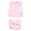 Conjunto Batinha Curto para Bebê 2 Peças GG Listrado Rosa