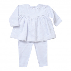 Conjunto Batinha para Bebê 3 Peças Laise Chantilly Branco - Tamanho Único