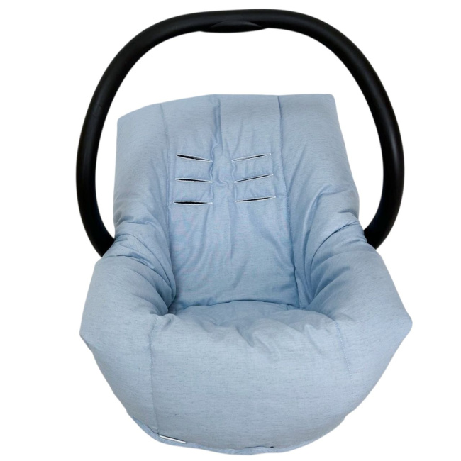 Conjunto Capa para Carrinho + Bebê Conforto Linho Azul