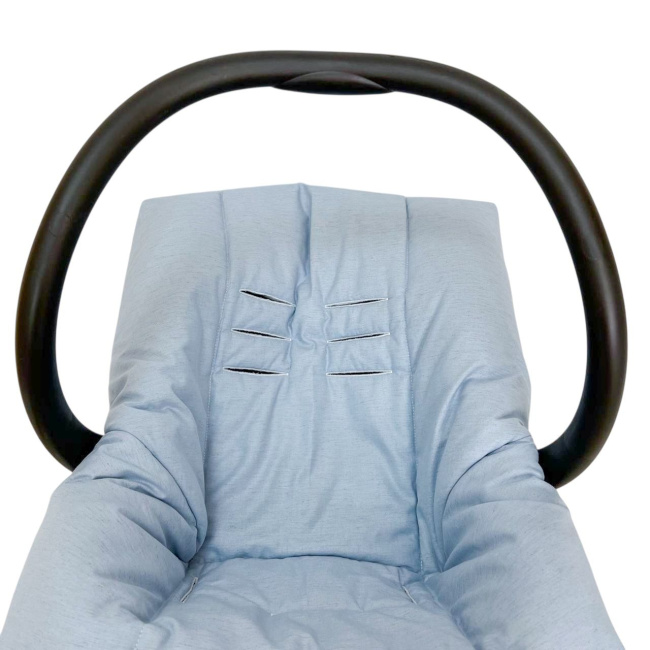 Conjunto Capa para Carrinho + Bebê Conforto Linho Azul