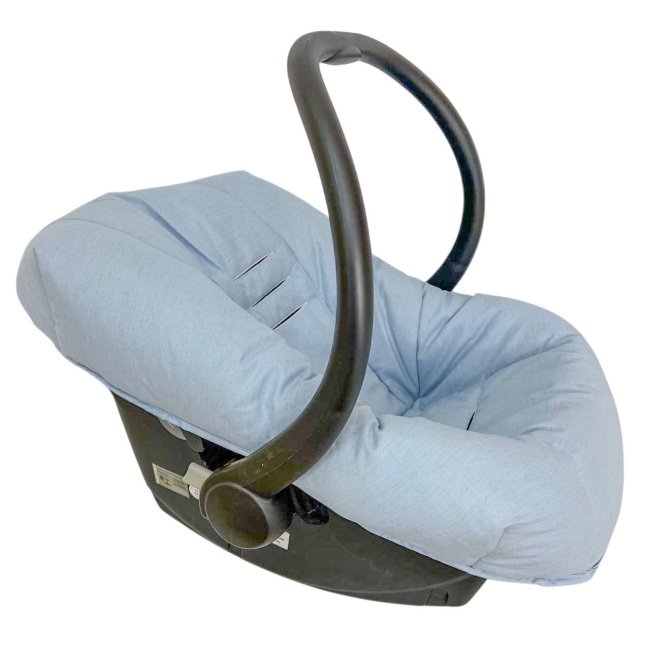 Conjunto Capa para Carrinho + Bebê Conforto Linho Azul