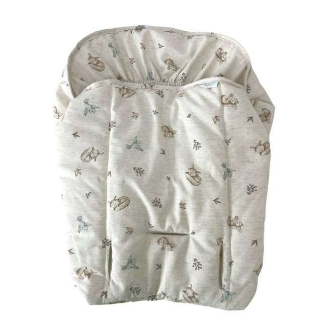 Conjunto Capa para Carrinho + Bebê Conforto Linho Bosque Encantado