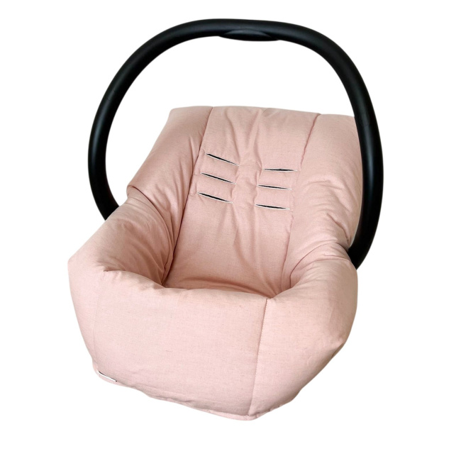 Conjunto Capa para Carrinho + Bebê Conforto Linho Rosê