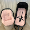 Conjunto Capa para Carrinho + Bebê Conforto Linho Rosê