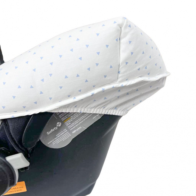 Conjunto Capa para Carrinho + Bebê Conforto Mini Triângulo Azul