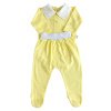 Conjunto Clássico 2 Peças para Bebê Gola Piquê Pontilhado Amarelo - Tamanho Único